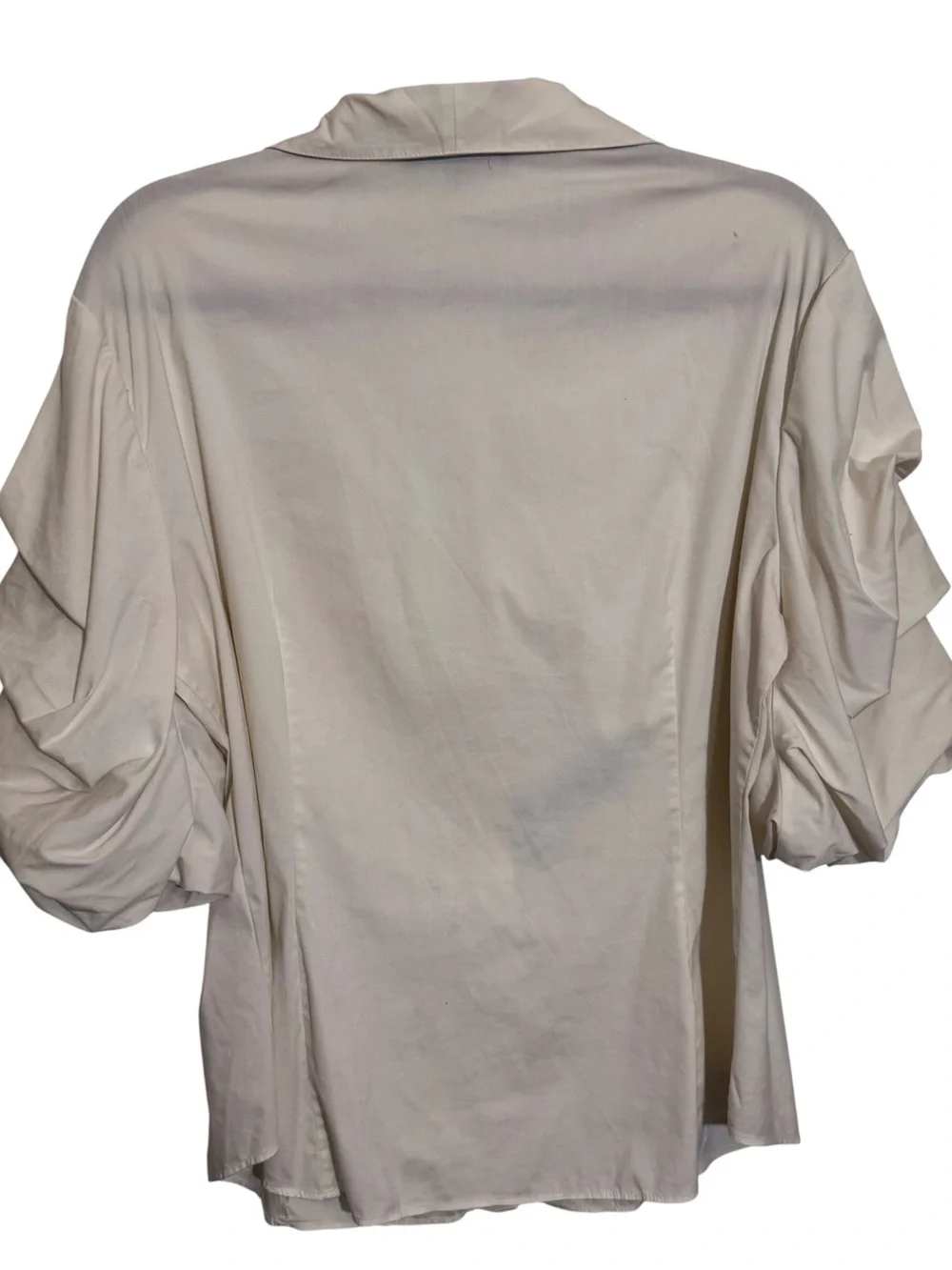 ❌❌❌❌❌Lafayette 148 New York Size 12 White Ruffle Sleeve Top Button Up Minimalist - Picture 5 of 7